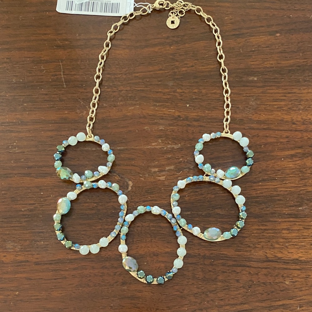 Elegant Gold and Blue Beaded Necklace
